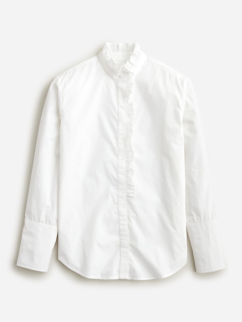 J. Crew White Ruffle-trim garçon shirt in cotton poplin Shirt 10